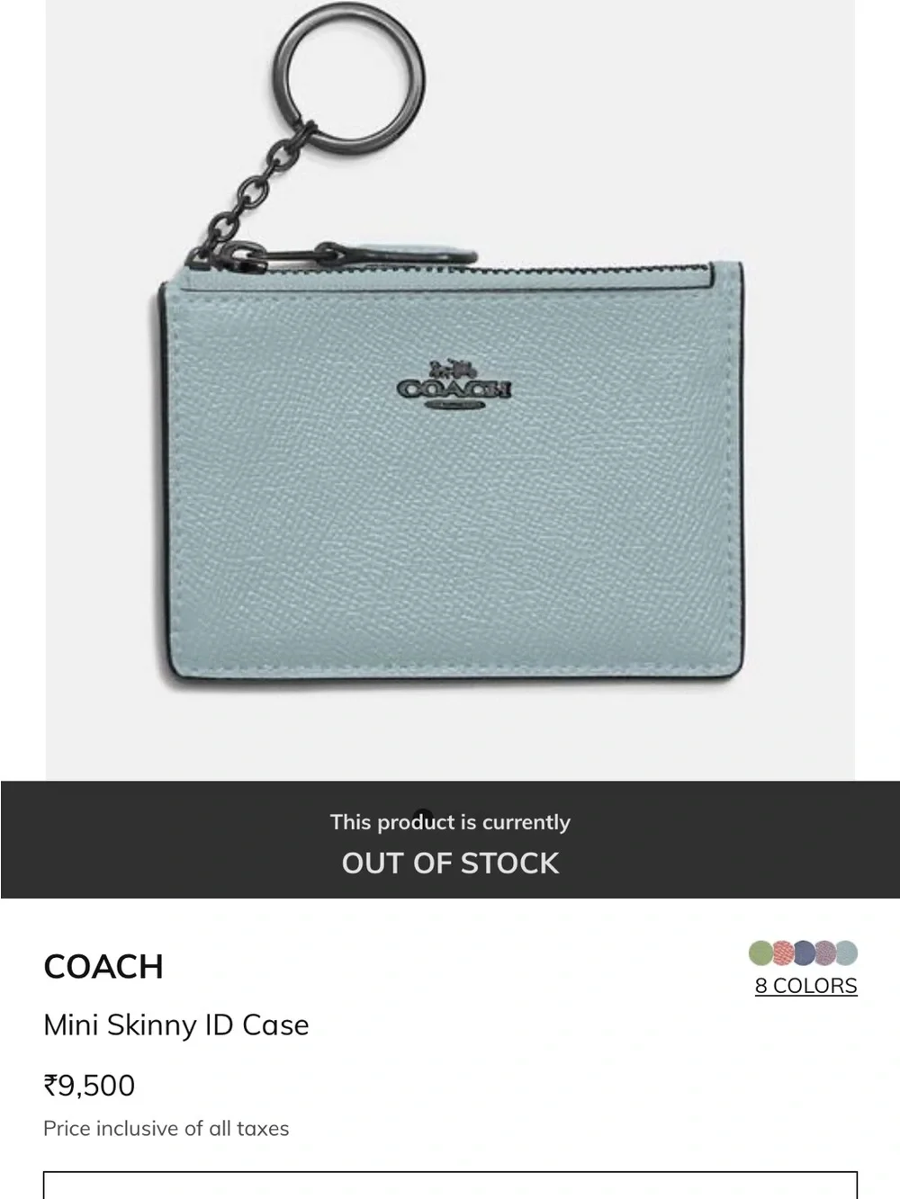 Coach Mini Skinny ID in Marine/ Gunmetal